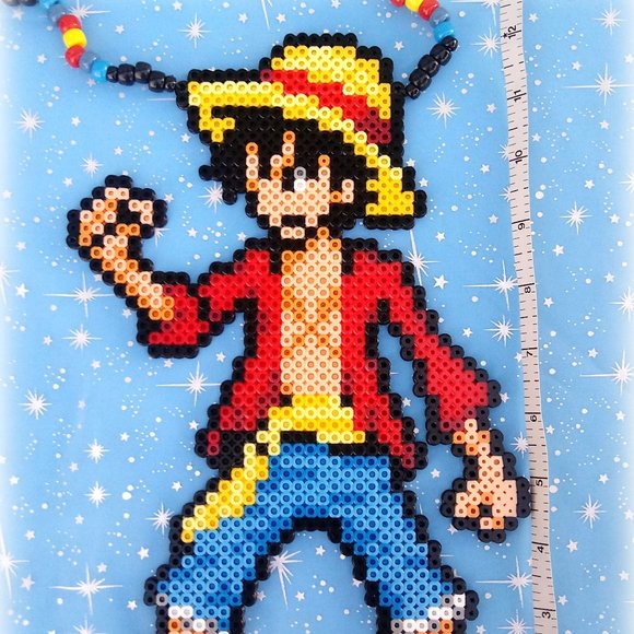 One Piece Monkey D Luffy Pirate Kandi Necklace - Picture 2 of 2